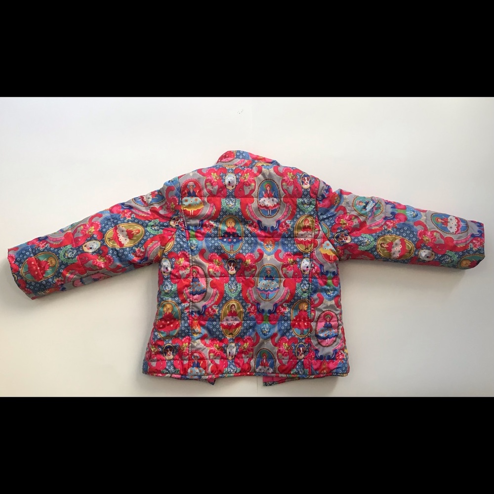 Oilily 6-8 girls reversible puffer jacket + two matching scarves